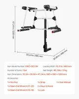VEVOR Hitch-Mounted Ski & Snowboard Rack for 2-Inch Receiver, Carries up to 6 Pairs of Skis or 4 Snowboards, Includes Key Lock, Security Strap, 120° Tilt Access & Rubber Padding(m-7)