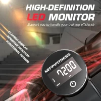 KeppiFitness FITSTEP1000 PRO Home Stair Stepper with Resistance Bands — Commercial-Grade, 400 lb Capacity, V-Shaped Motion, LED Monitor(m-5)