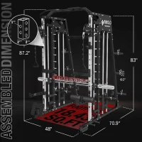 Mikolo M4 Smith Machine 2200 lb Squat Rack with Lat Pulldown, Cable Crossover & Leg Hold-Down Attachment(m-8)