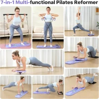 DR. Run 7-in-1 Foldable Pilates Reformer with Smart Timer and Carry Bag — Portable Multifunctional Pilates Board Set(m-5)