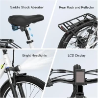 1000W Peak Electric Bike for Adults with Removable Battery, 26"" E-Bike, 7-Speed, Up to 25+ MPH and 80+ Mile Range — All-Terrain Commuter for Beach, Snow & Women(m-5)