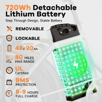 KEBIKO 1000W Peak Folding Electric Bike – 48V 20Ah Removable Battery, 30+ MPH, Up to 80 Mile Range, 20"" Fat Tire Foldable Ebike for Adults – Commute, Beach, Snow(m-3)