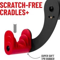 PRO BIKE TOOL Adjustable Horizontal Bike Wall Mounts (Set of 2) — Heavy-Duty Metal Arms, Space-Saving Garage Rack for Nearly Any Bike, Black/Red(m-6)