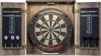 Accudart Match Pro Official 18"" Self-Healing Sisal Dartboard Cabinet Set with LED Lighting(m-1)