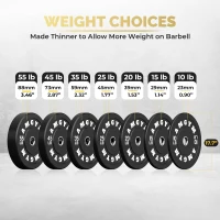 AMGYM 2-Inch Olympic Bumper Plates – 10–55 lb Pairs, Rubber Weight Set for Barbell Training(m-6)