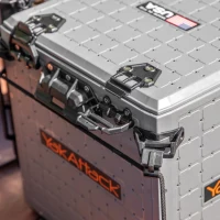 YakAttack BlackPak Pro 13in x 13in Kayak Fishing Crate – Battleship Grey, 3 TetherTube Rod Holders | Compact Lightweight Durable Customizable(m-8)