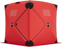 DEXSO Pop-Up Ice Fishing Shelter — Spacious 4–6 Person Portable Ice Shack, Durable Weather-Resistant (Blue/Red)(m-1)