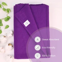 Yogikuti Iyengar Thick Handwoven Cotton Yoga Blanket Set of Two – Premium Support for Restorative Yoga, Meditation & Pranayama (Purple)(m-2)