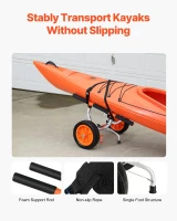 VEVOR Kayak Cart — Heavy-Duty Kayak Trailer with 450 lb Capacity, Detachable Canoe Trolley, Adjustable Width & Nonslip Support, 12"" Solid Tires(m-4)