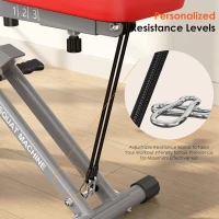 SogesHome Foldable Row & Squat Machine for Home — Full-Body Trainer with Adjustable Resistance Bands, Raised Cushion and Adjustable Seat, 330 lb Capacity(m-7)