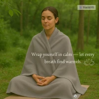 Yogikuti Iyengar Thick Handwoven Cotton Yoga Blanket Set of Two – Premium Support for Restorative Yoga, Meditation & Pranayama (Gray)(m-4)
