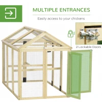 PawHut Chicken Run Expandable Outdoor Large Chicken Coop with 2 Doors and 3 Perches for 1–3 Chickens(m-5)