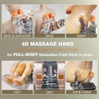 4D Zero Gravity Massage Chair – Beige, 55"" SL-Track Full-Body Shiatsu Recliner with Body Scan, Deep Tissue Knead, Heating, 36 Airbags & Voice Control (18 Auto Modes, 11 Techniques)(m-3)