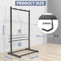 WALMANN Freestanding 4-Bike Floor Stand for Garage - Heavy-Duty Vertical Bike Storage with Welded Hooks(m-3)