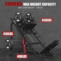 SPART 5-in-1 ISO Leg Press & Hack Squat Station with Linear Bearings, Adjustable Hack Squat and Calf Raise, Commercial Leg Machine with Weight Storage and Band Pegs(m-6)