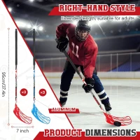 Leyndo 6-Pack Floorball Sticks – 95 cm (37.4"") Round Alloy Shaft Floorball Hockey Sticks, Red & Blue(m-2)