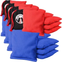 GoSports Regulation Cornhole Bean Bags Set — 8 All-Weather Bags (4 Red + 4 Blue) with Tote(m-1)