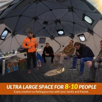 QualyQualy Pop-Up Insulated Ice Fishing Tent with Floor, 8–10 Person, 147 sq ft, Stove Jack(m-2)