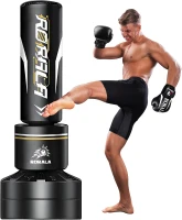 RORALA 70"" Freestanding Punching Bag with 12oz Pro Gloves – Heavy Standing Kick Bag for Adults & Teens, 203 lb Base Capacity(m-1)