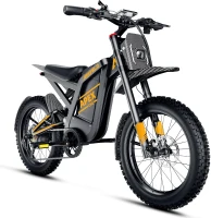 Electric Dirt Bike for Adults with Peak 3000W Brushless Motor, 48V 32Ah Removable Battery, Up to 37 MPH and ~80 Miles Range – Fat-Tire Electric Mountain E-Bike for Snow, Sand & Commuting(m-1)