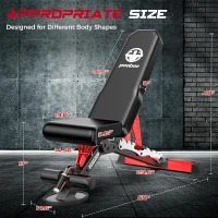 Pooboo Adjustable Weight Bench for Home – Heavy-Duty Strength Training Bench 1500 LBS Capacity, Flat/Incline/Decline for Full-Body Workouts(m-6)