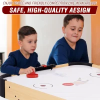 Folding Indoor Air Hockey Table with 12V Fan Motor and LED Electronic Scoreboard — Includes 2 Pucks & 2 Pushers, Perfect for Kids & Adults(m-7)