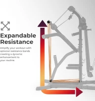 Sunny Health & Fitness SF-HG92401 All-in-One Multifunctional Home Gym System – Optional Squat Stand/Power Rack Compatible with Adjustable Incline Bench(m-5)