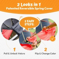 JUMPZYLLA Outdoor Trampoline 8FT/10FT/12FT/14FT/15FT/16FT with Safety Enclosure & Ladder, ASTM F381-16 Certified Recreational Trampoline for Kids and Adults, Anti-Rust Powder-Coated Frame(m-7)