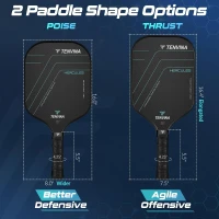 TENVINA Multi-Layer T700SC Textured Carbon Fiber Pickleball Paddle — USAPA Approved, Powerful Spin Surface, 4 Thickness & Shape Options(m-4)