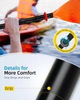 OCEANBROAD 2-Section Floatable Kayak Paddle — Alloy Shaft, 86in/218cm or 90.5in/230cm, for Kayaking & Canoeing(m-5)