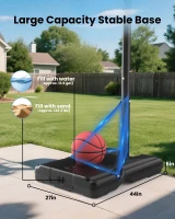 IGL Portable Adjustable Basketball Hoop System 5.6–10 ft, 44-Inch Outdoor Goal with PC Backboard — For Kids, Youth & Adults(m-6)
