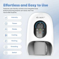belhope Hand Massager with Compression, Heat and Cooling – 9 Modes, 4 Heat Levels, Timer and Safety Valve for Arthritis and Carpal Tunnel Relief (White)(m-6)