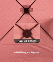 DEXSO Pop-Up Ice Fishing Shelter — Spacious 4–6 Person Portable Ice Shack, Durable Weather-Resistant (Blue/Red)(m-4)