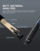CRICAL 58-inch Carbon Fiber Pool Cue – Pro Low-Deflection Cue with 3/8×8 Stainless Joint and 12.5mm Tip(m-8)