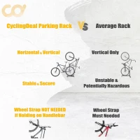 BIKE HAND Vertical Bike Floor Stand — Premium 3-Way Adjustable Parking Rack with Stem/Handlebar Stabilizer for Bikes up to 29-inch Wheels(m-6)