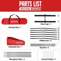 12ft/20ft Height-Adjustable Freestanding Volleyball Training Net for Backyard, Portable Pop-Up Practice System with Carry Bag(m-8)