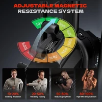 Air Bike with Magnetic & Air Resistance, Dual-Action Fan Bike with APP Connectivity, Dual-Action Handlebars and 350 lb Capacity(m-4)