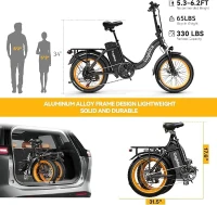 KEBIKO 1000W Folding Electric Bike — 48V 20Ah Removable Battery, 30+ MPH Top Speed, Up to 80-Mile Range, 20"" Fat Tire Dual-Suspension Foldable E-Bike for Adults(m-9)