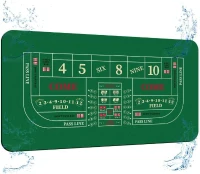 70"" x 35"" Upgraded Waterproof Casino Craps Tabletop Layout Mat with Carrying Bag, Anti-Slip Rubber Top Cover for Parties and Home Game Nights(m-1)