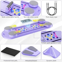 DR. Run 7-in-1 Foldable Pilates Reformer with Smart Timer and Carry Bag — Portable Multifunctional Pilates Board Set(m-4)