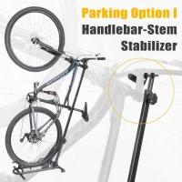 BIKE HAND Vertical Bike Floor Stand — Premium 3-Way Adjustable Parking Rack with Stem/Handlebar Stabilizer for Bikes up to 29-inch Wheels(m-2)