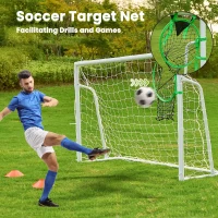Steel Soccer Goal 6×4, 8×6 or 12×6 ft – 2"" Diameter Powder-Coated, Galvanized Frame with Training Target Net – Backyard Goal for Kids & Adults(m-4)
