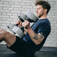 NÜOBELL Easy-Twist Adjustable Dumbbells (Pair) — 5–80 lb, 2024–25 Edition (All-in-One)(m-3)