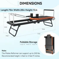Pilates Reformer by Dpiolrcag - Foldable Home & Gym Machine, Supports Up to 250 lbs(m-6)