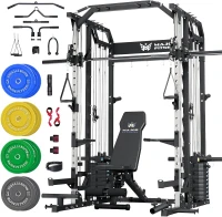 Major Fitness Drone2 Advanced Smith Machine & All-in-One Home Gym – Cable Crossover, Dual LAT Systems, Aluminum Pulley Set, Power Cage(m-1)