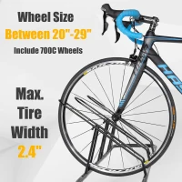 CyclingDeal Adjustable Floor Bike Rack for Up to 6 Bicycles — Secure Indoor Parking with Tire Grooves, Rotating Knob Adjustment & Quick-Release Spacing(m-3)