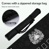 70"" x 35"" Waterproof Poker Table Mat — Ultra-Soft Texas Hold'em Surface with Smooth Premium Finish, Portable Zipper Carry Bag for Parties and Home Entertainment(m-7)