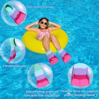 Kids Short Swim Fins — Comfortable Training Flippers for Lap Swimming, Children, Girls & Boys, Beginners(m-3)