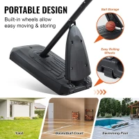 VEVOR Adjustable Portable Basketball Hoop with Mobile Stand & Weighted Base, Height-Adjustable Rim for Youth and Adults, Indoor/Outdoor(m-5)