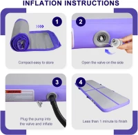 Inflatable Air Track for Gymnastics & Training — 6, 10, 13, 16 or 20 ft; 4in/8in Thickness with Electric Pump — Suitable for Home Workouts, Cheer, Yoga, Beach & Pool(m-6)